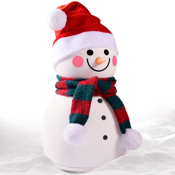 Christmas Snowman Music Night Light Rechargeable Portable Cute Silicone