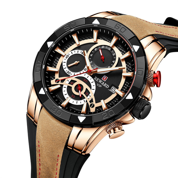Men's Watch Calendar Watch Tape Quartz Six-pin Watch Business