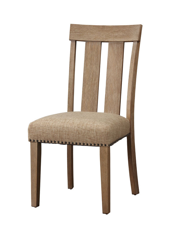 Nathaniel Side Chair (Set-2), Slatted Back, Fabric & Maple (2Pc/1Ctn) 62332