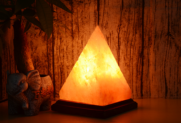 Wooden Base Himalayan Crystal Rock Salt Lamp Night Light - Bestgoodshop