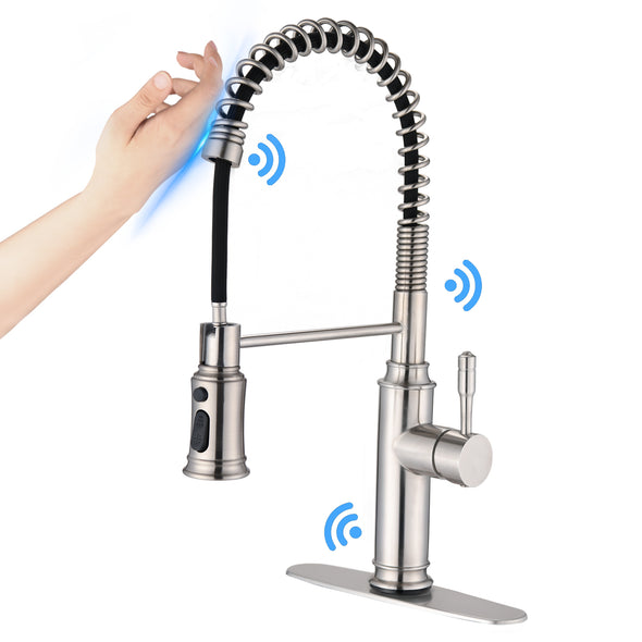 Stainless Steel Touch Kitchen Faucet with Pull Down Sprayer