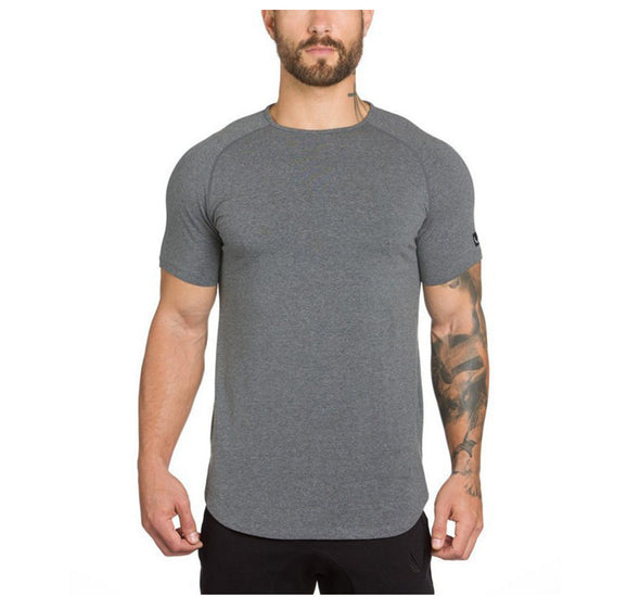 Fitness Solid Color Short-sleeved Round Neck T-shirt