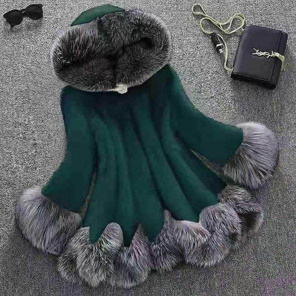 Women's Hooded faux mink coat - Bestgoodshop