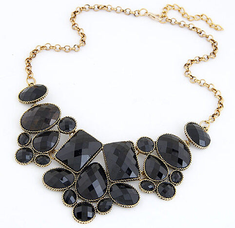 Metallic luxury fashion bright geometric polygon temperament short necklace - Bestgoodshop