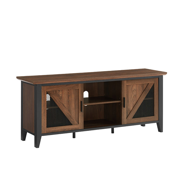 Industrial TV Stand with 2 Doors for TVs up to 55"