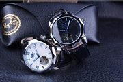 Aqua Trend men's watch High Quality Leather Black Crown - Bestgoodshop