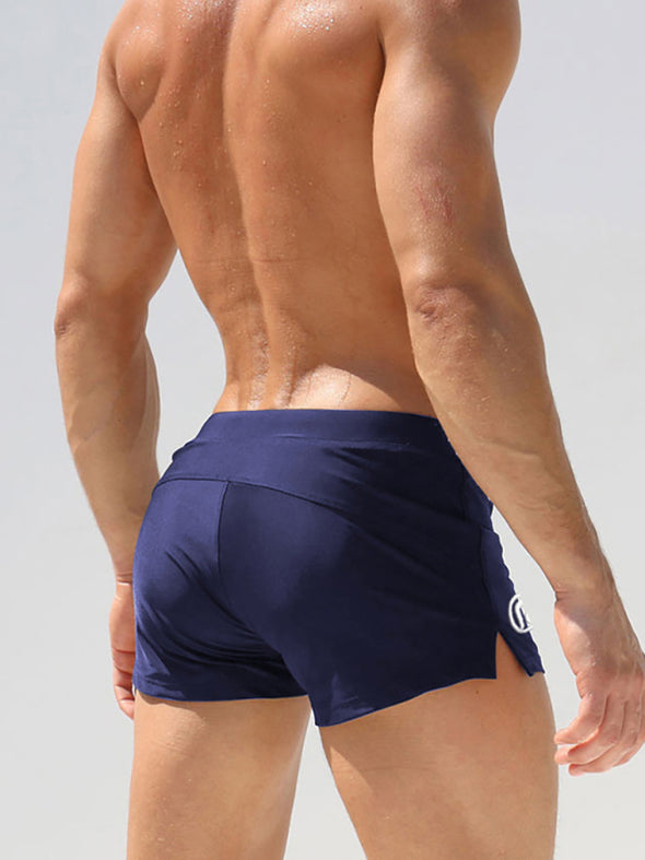 Men's New Front Vertical Zipper Pocket Swim Shorts