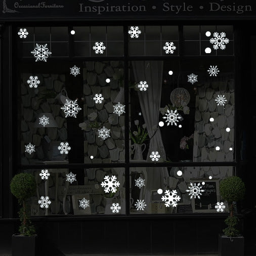 48 Christmas Snowflake Glass Decoration Stickers