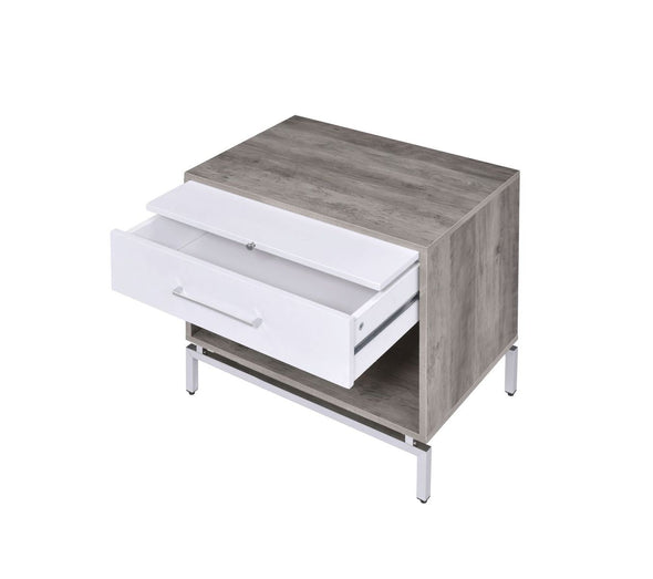 Cistus Accent Table, Weathered Gray Oak & White 97555