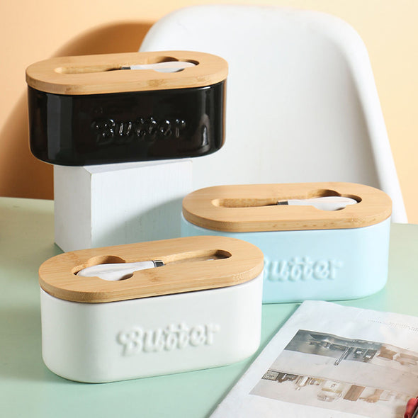 Butter Partition Storage Box Ceramic Tape Cutter