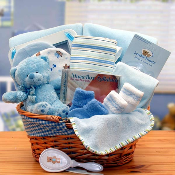 Simply The Baby Basics New Baby Gift Basket- Blue