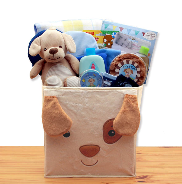 Puppy Tails  New Baby Gift Basket