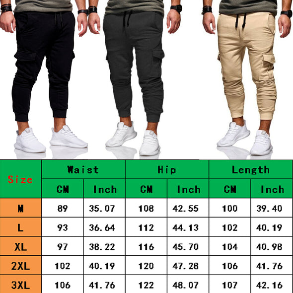 Men Cotton Pants Sport Long With Pockets For Fitness - Bestgoodshop