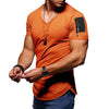 Men's T-shirt V-neck Stretch Solid Color Short-sleeved Youth Bottoming Shirt - Bestgoodshop