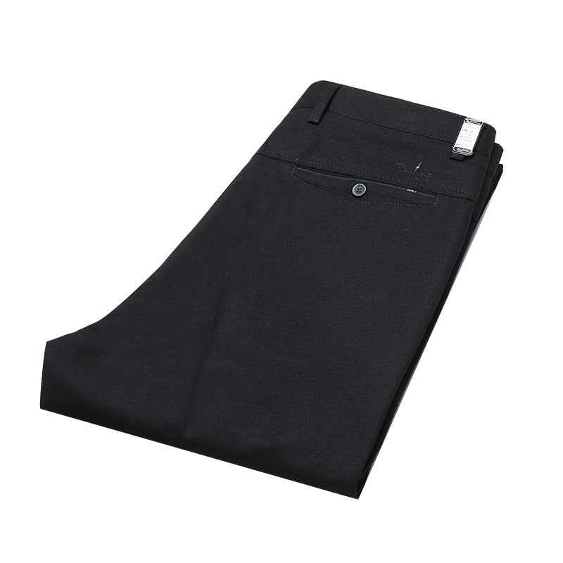 Straight Solid Color Casual Trousers