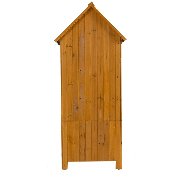 30.3”L X 21.3”W X 70.5”H Outdoor Storage Cabinet Tool Shed Wooden Garden Shed  Natural