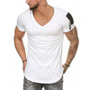 Men's T-shirt V-neck Stretch Solid Color Short-sleeved Youth Bottoming Shirt - Bestgoodshop