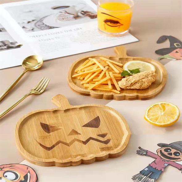 Halloween Pumpkin Plate Ghost Tray