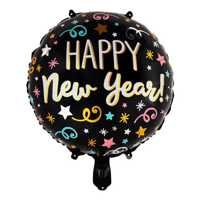 18 Inch Happy New Year Round Aluminum Film Ball Background Wall Decoration Party