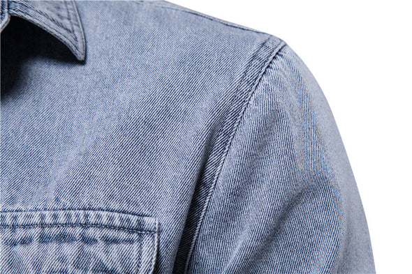 Vintage Jacket Shirt Lapel Washed Denim Top