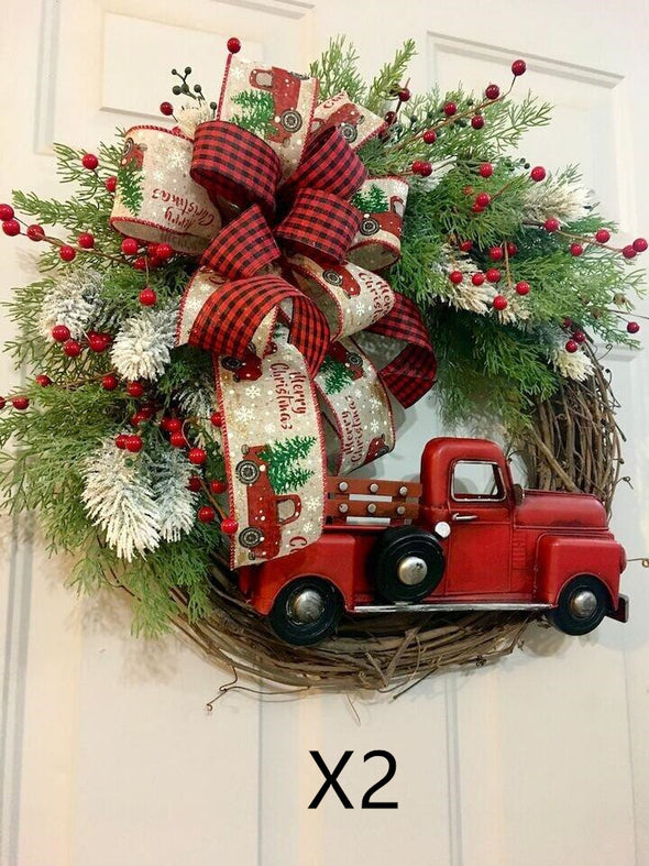 Christmas Decorations Red Truck Pumpkin Garland Door Hanging Tag