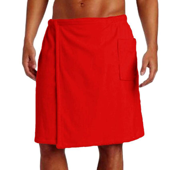 Velcro Bath Towel Men's With Pocket Bathrobe