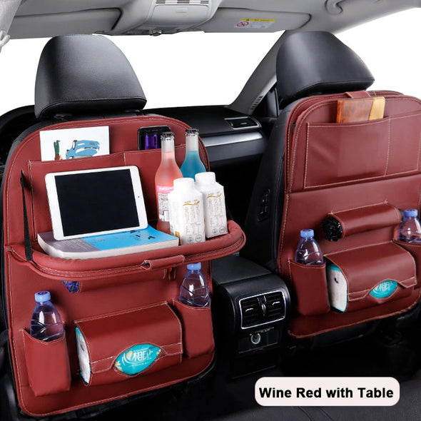 Car Seat Back Organizer Pu Leather Pad Bag Car Storage Organizer Auto Accessories