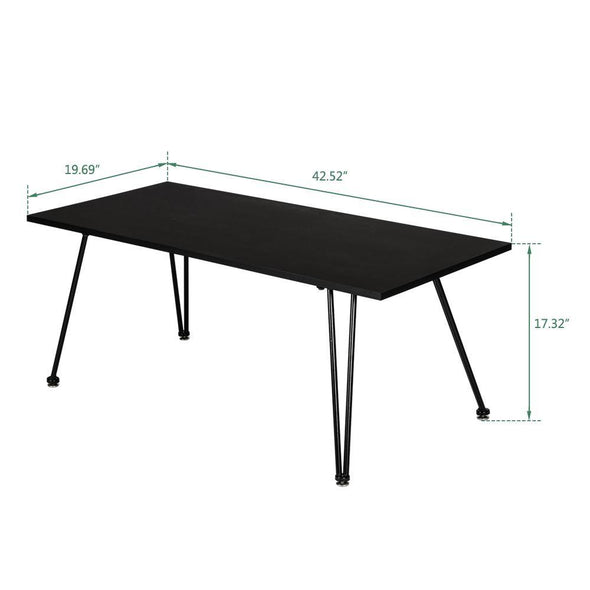 Artisasset Single Layer 1.5cm Thick MDF Desktop Square Pointed Iron Coffee Table Black - Bestgoodshop