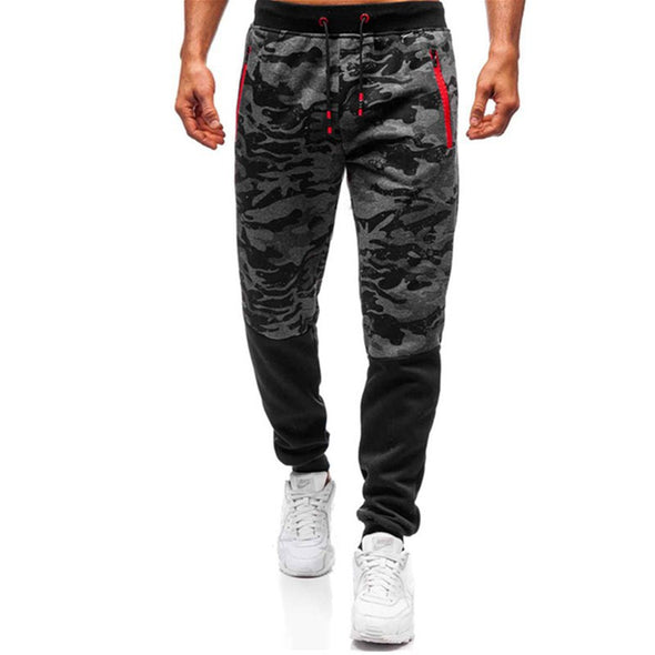 Slim-fit Trousers With Camouflage Lace-up Trousers For Men