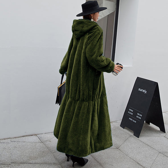 Fur Coat Women's Hooded Long Coat