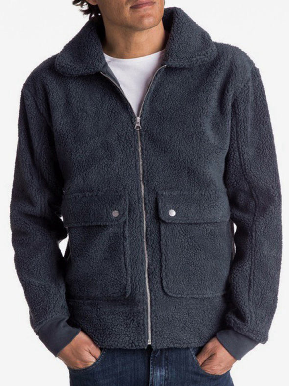 Men'S Long-Sleeved Lambswool Lapel Jacket