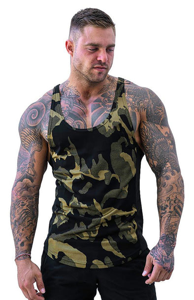 Men's Camouflage Print Breathable Quick Dry Sleeveless Tank Top