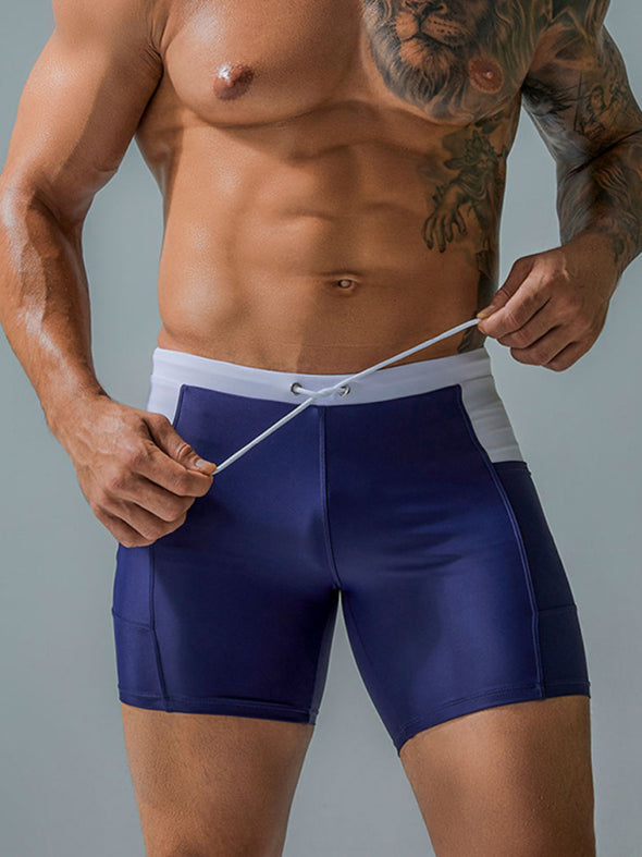 Men's Mid Length Swimming Shorts with Side Pockets