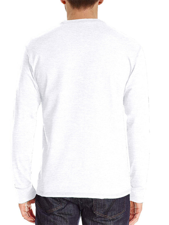 Men's long-sleeved t-shirt foreign trade t-shirt solid color  bottoming shirt
