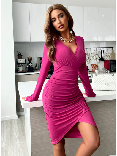 Women's fashionable casual sexy versatile knitted dress