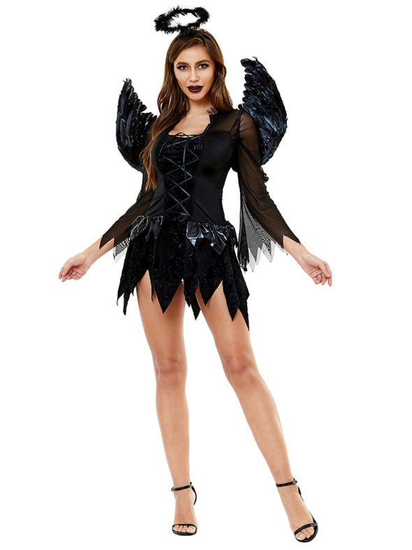 Halloween Winged Black Angel Costume Costume Adult