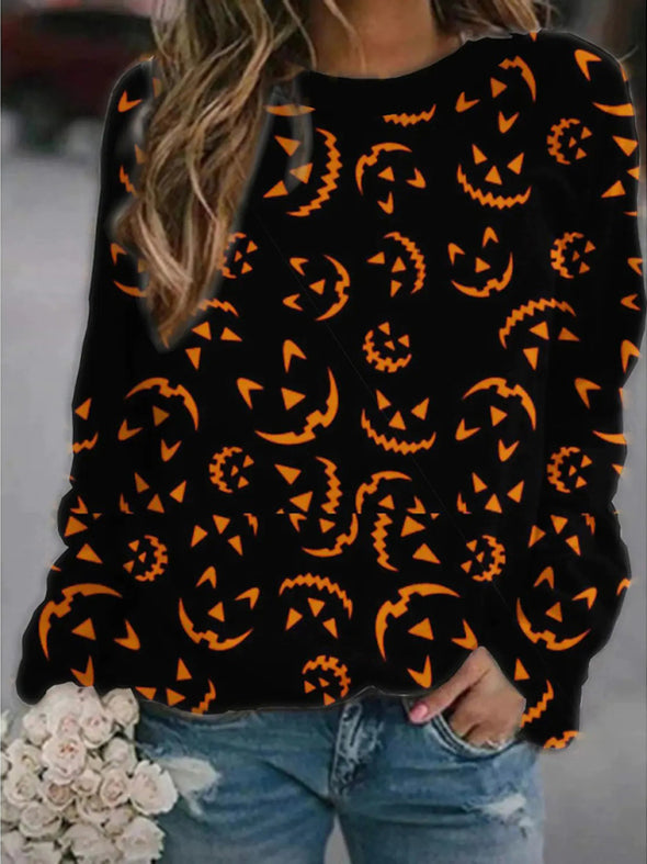 Women's Halloween Knitted Long Sleeve Tops