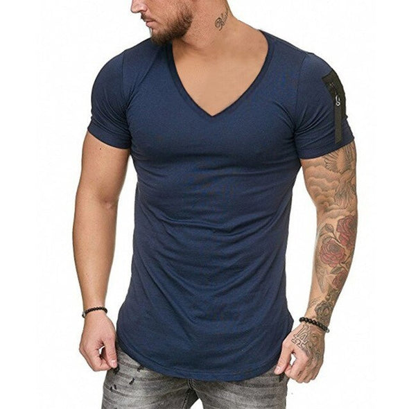 Summer Men's T-shirt cotton casual top tee - Bestgoodshop