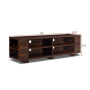 59'' TV Stand MDF Wood Console With Adjustable Shelf - Bestgoodshop