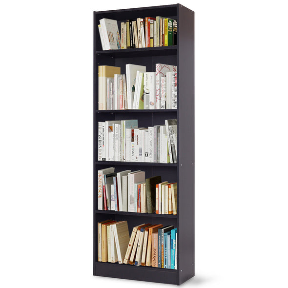 Modern 5 Tier Shelf Bookcase Storage Black - Bestgoodshop