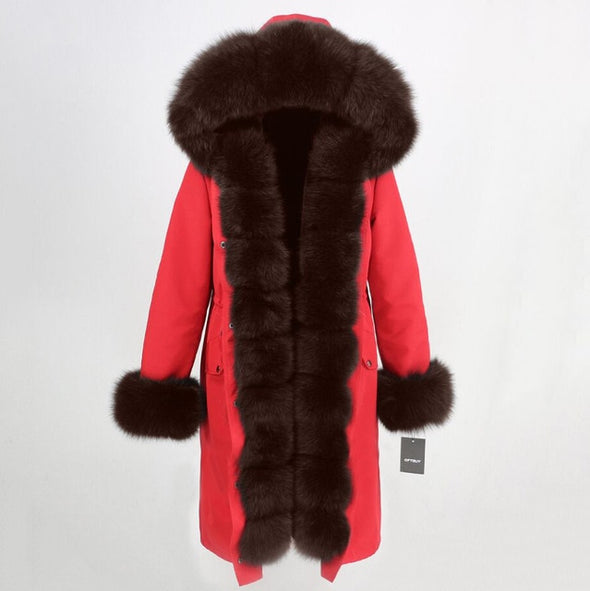 Luxury Waterproof Coat Made of Fox Fur - Bestgoodshop