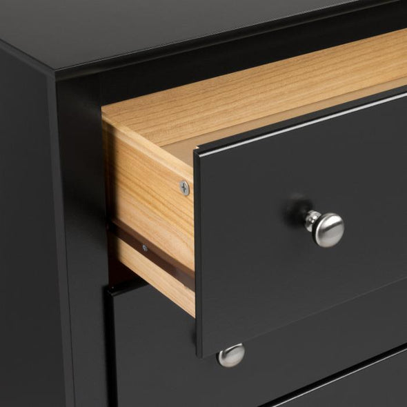 6-Drawer Dresser Black Engineered Wood Laminate